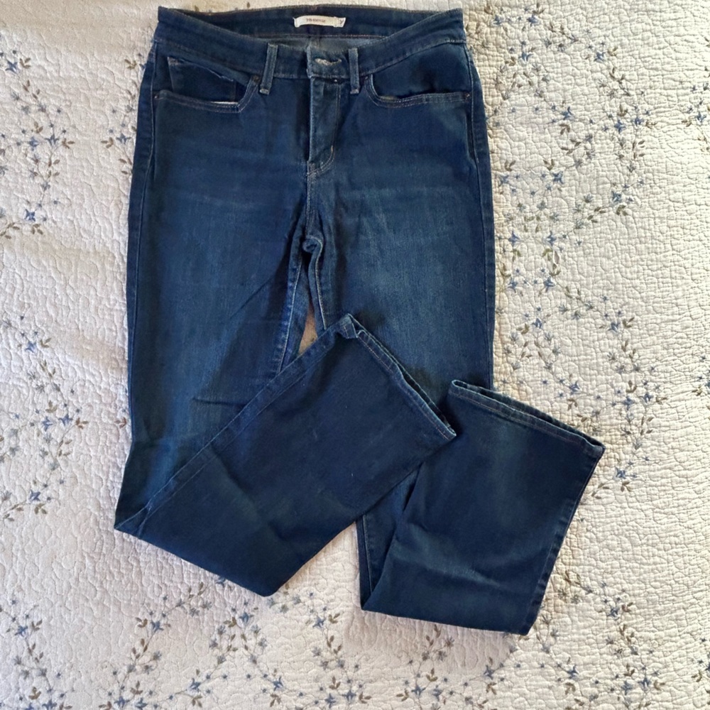 Levis 715 Bootcut Blue Jeans Women's  (30x32) Medium Wash Stretch Denim